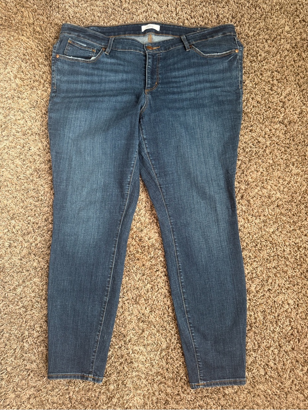 LOFT PLUS Modern Skinny Crop Jeans Size 18 Medium Dark Wash